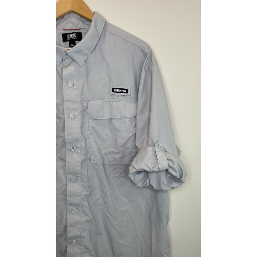 Alaskan Hardgear Vented Roll Tab Fishing Shirt Duluth Trading Gray Men 2XL Tall - Picture 4 of 9